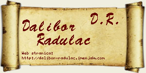Dalibor Radulac vizit kartica
